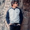 Sudadera Clásica bicolor azul y gris