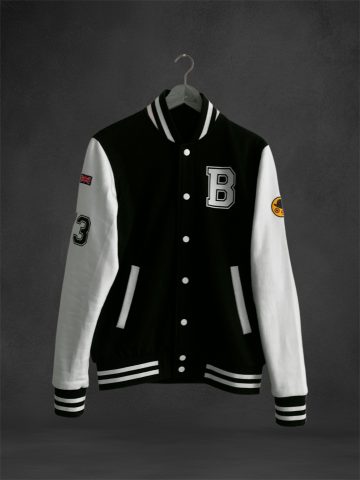 Sudadera Beisbol Negra y Blanca