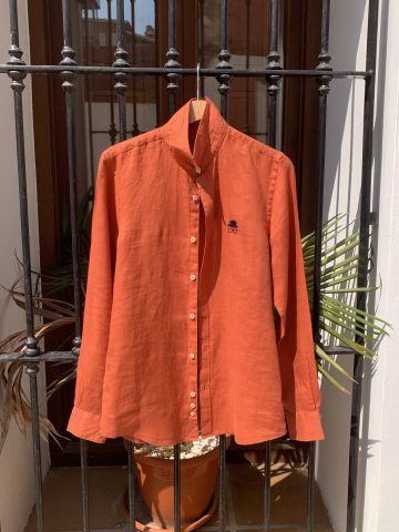 Camisa lino terracota