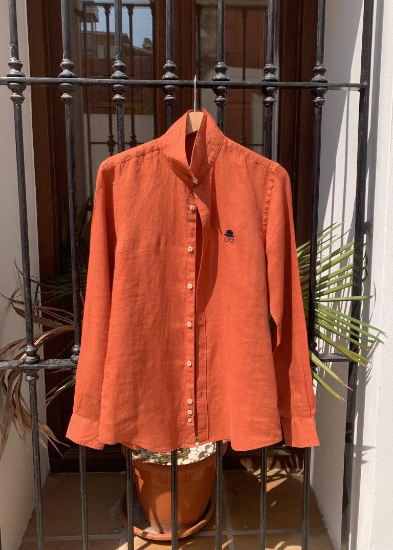 Camisa lino terracota